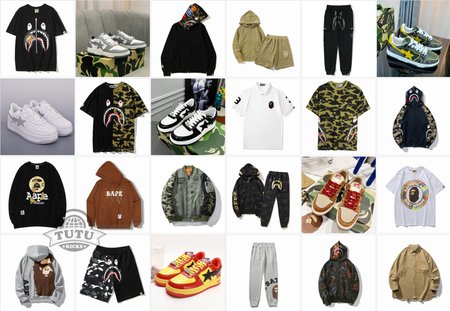 Bape T-shirts, hoodies, coats, suits, shoes